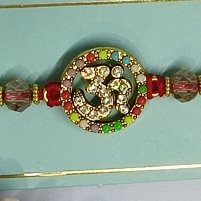 OM Rakhi with Multicolor Thread