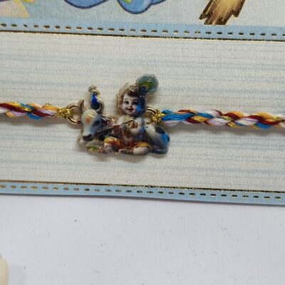 Bal Krishna With Cow Rakhi for Kids